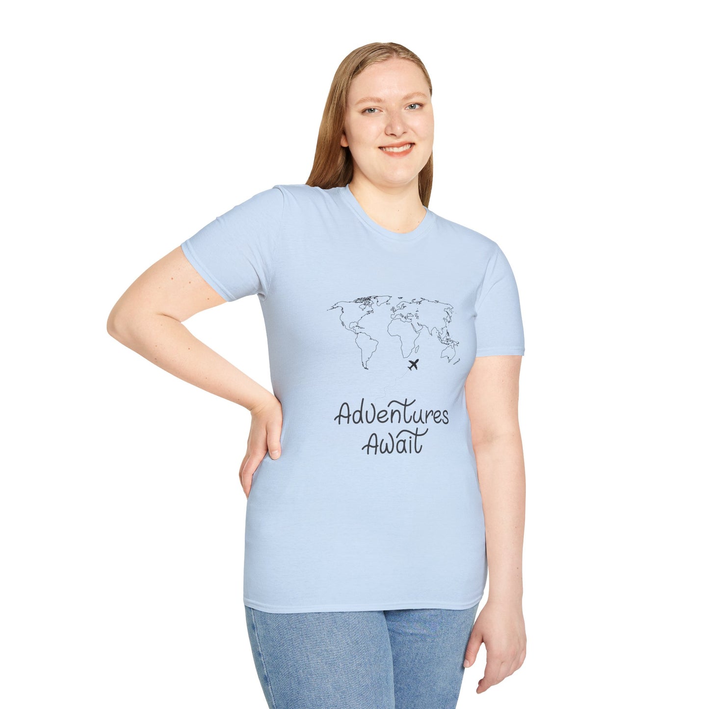 Adventures Await World Map T-Shirt