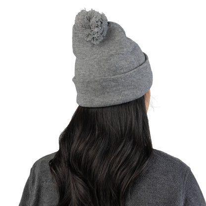 Aries Embroidered Pom-Pom Knit Cap