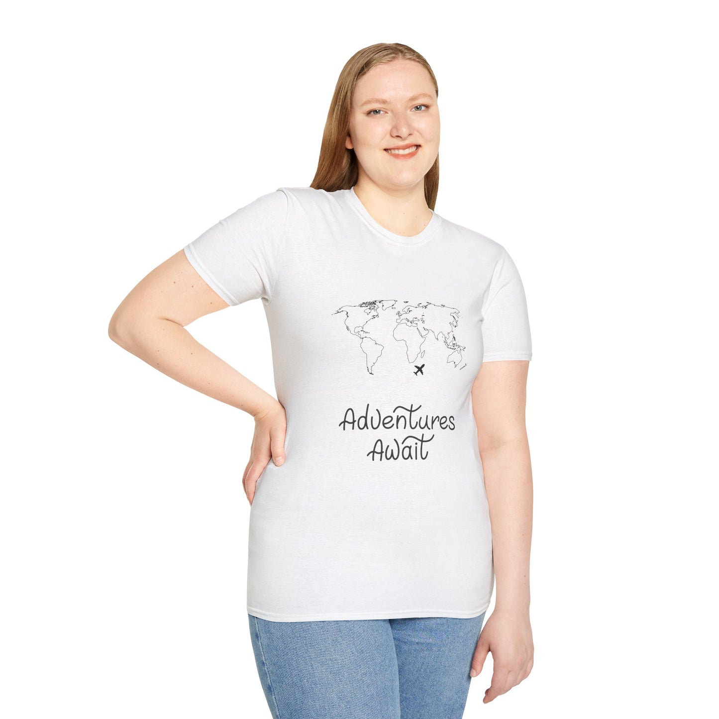 Adventures Await World Map T-Shirt