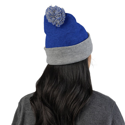 Aries Embroidered Pom-Pom Knit Cap