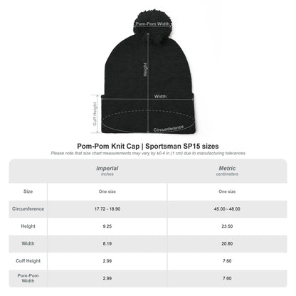 Aries Embroidered Pom-Pom Knit Cap