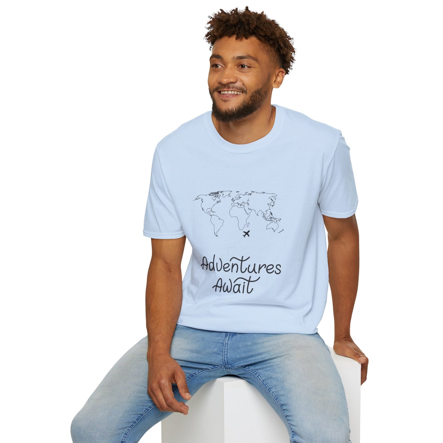 Adventures Await World Map T-Shirt